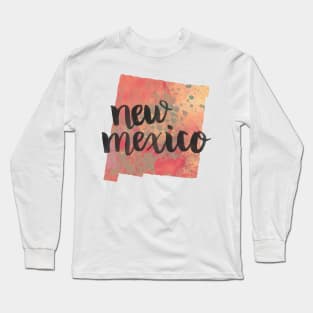 new mexico - calligraphy and abstract state outline Long Sleeve T-Shirt